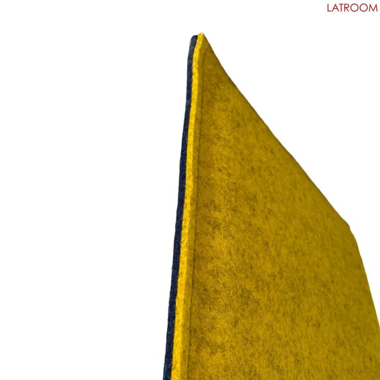 Filz Kissen - gelb Kante & Naht Detail