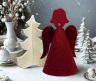Engel und Weihnachtsbaum aus Filz zur Dekoration Rot