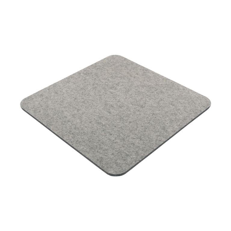 Filz Sitzauflage mit abgerundeten Ecken - Farbe: Hellgrau meliert