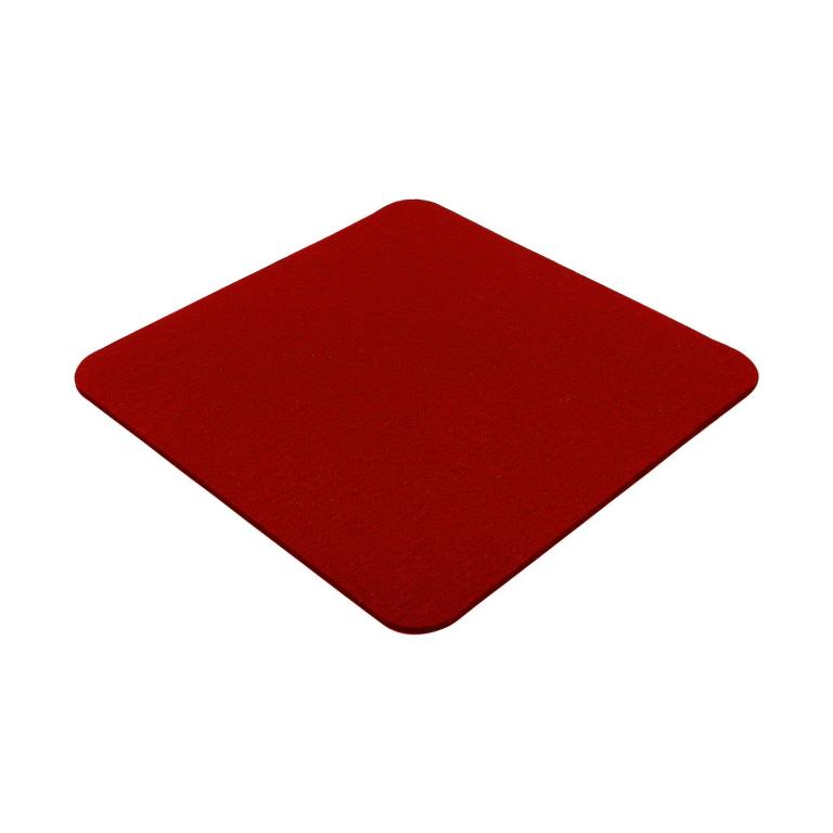 Filz Sitzauflage mit abgerundeten Ecken - Farbe: Rot uni