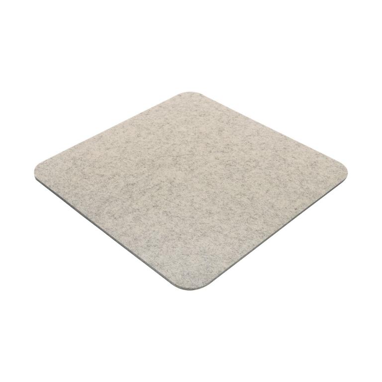 Filz Sitzauflage mit abgerundeten Ecken - Farbe: Weiss meliert