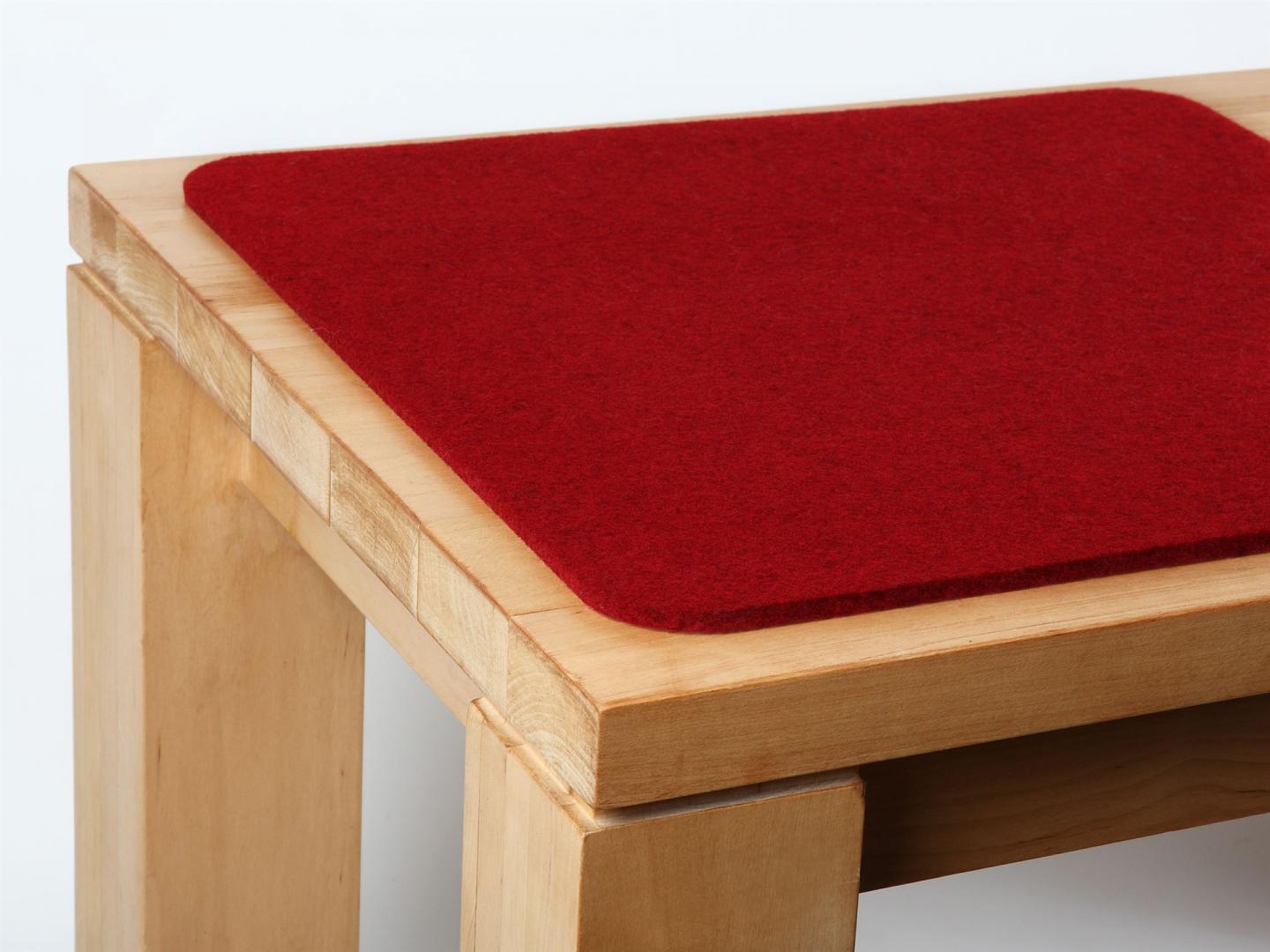 Filz Sitzauflagen mit abgerundeten Ecken