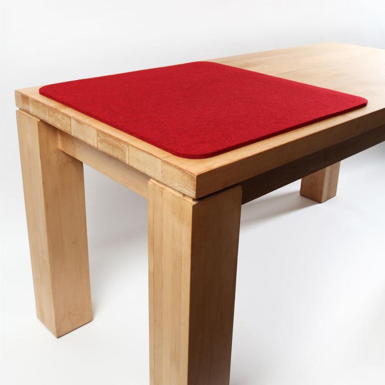 Sitzaufalgen aus Filz mit abgerundeten Ecken