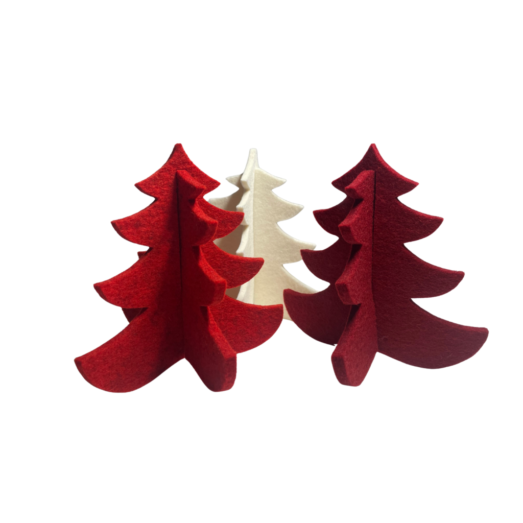 Weihnachtsbäume aus Filz als Deko
